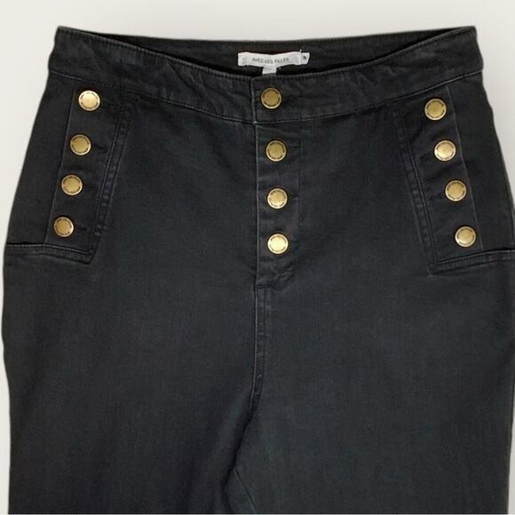 NWOT | Avec Les Filles | Hi-Rise Button Fly Skinny Jeans | Black | Size 28 - Picture 3 of 12